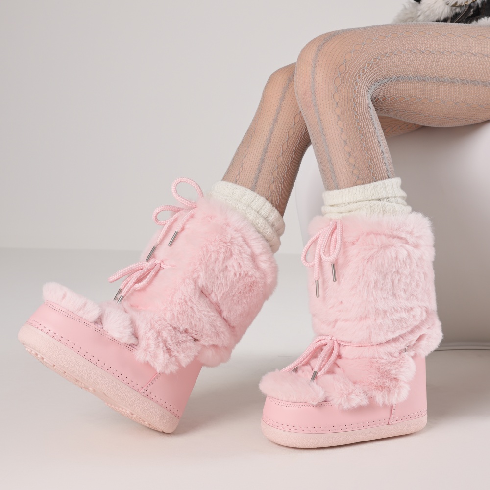 Espadrille Slip On - Furry Boots For Women Round Toe
