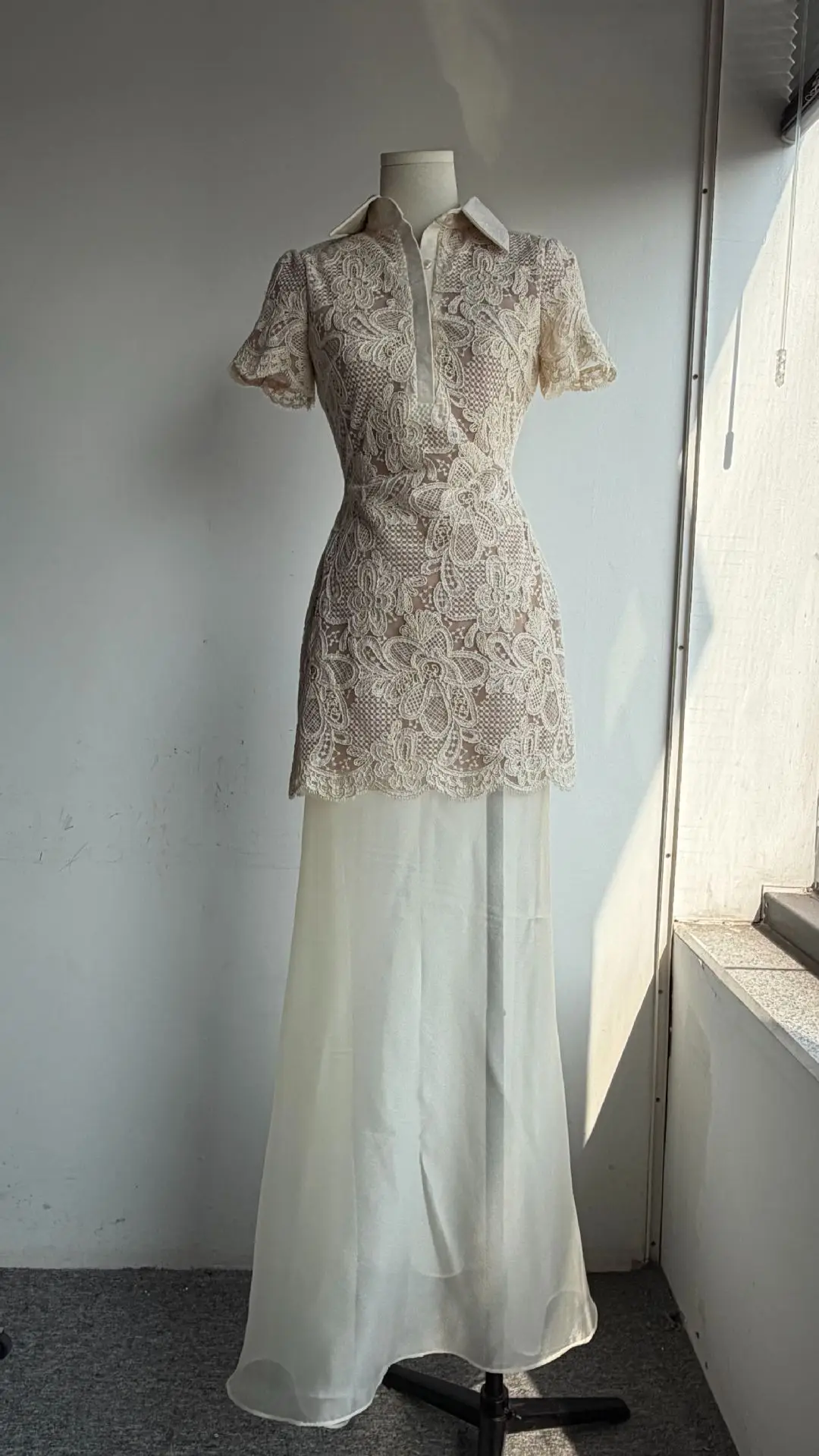 Vintage High Collar Short Slee - огляд і ціна Resort Shirt Floral