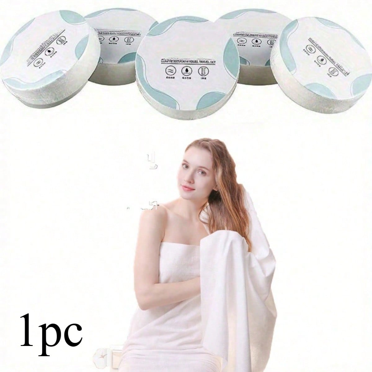 1pc  Large Compressed Towel Di - огляд і ціна Beach Towel Large