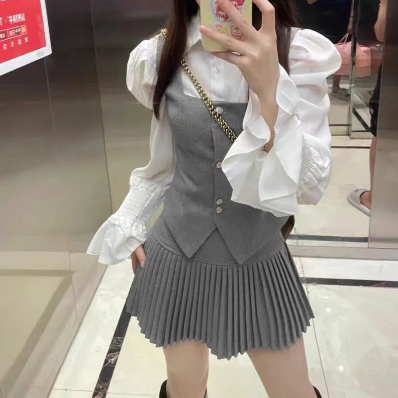 Women Sets Preppy Style Chic S - огляд і ціна Shirt Camp Collar