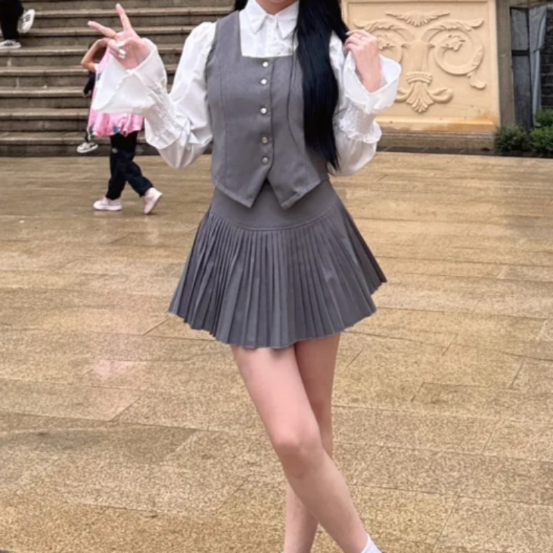 Women Sets Preppy Style Chic S - огляд і ціна Shirt Camp Collar